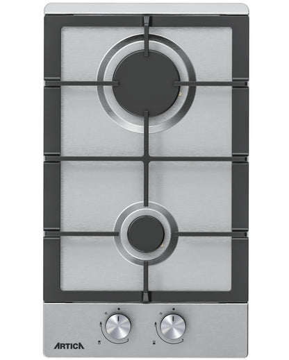 ENCIMERA A GAS ARTICA – 2 QUEMADORES, 4000W, ACERO INOX Y SEGURIDAD ANTI-CORTE DE GAS