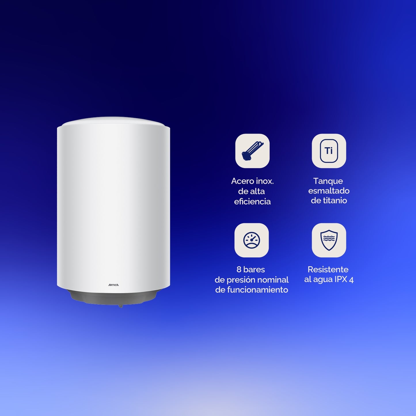 TERMO ELÉCTRICO ARTICA 50L  – CALENTAMIENTO RÁPIDO Y SEGURO