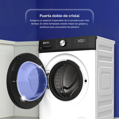 LAVADORA ARTICA AQUAPLUS 8 KG 1400 RPM DE BAJO CONSUMO CON MOTOR INVERTER Y FUNCIÓN VAPOR