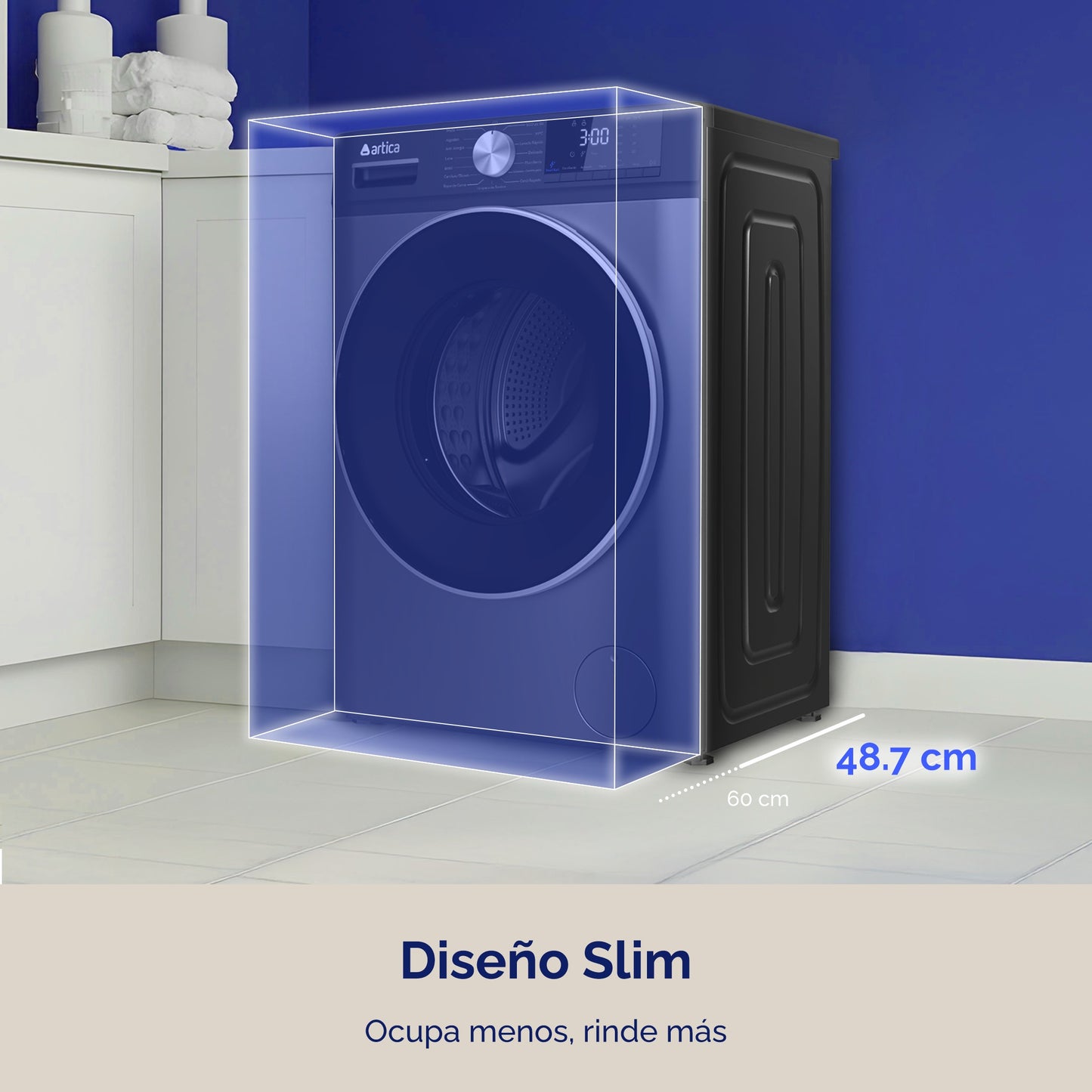 LAVADORA ARTICA AQUAPLUS 10 KG 1400 RPM DE BAJO CONSUMO COLOR GRIS OSCURO CON MOTOR INVERTER Y FUNCIÓN VAPOR