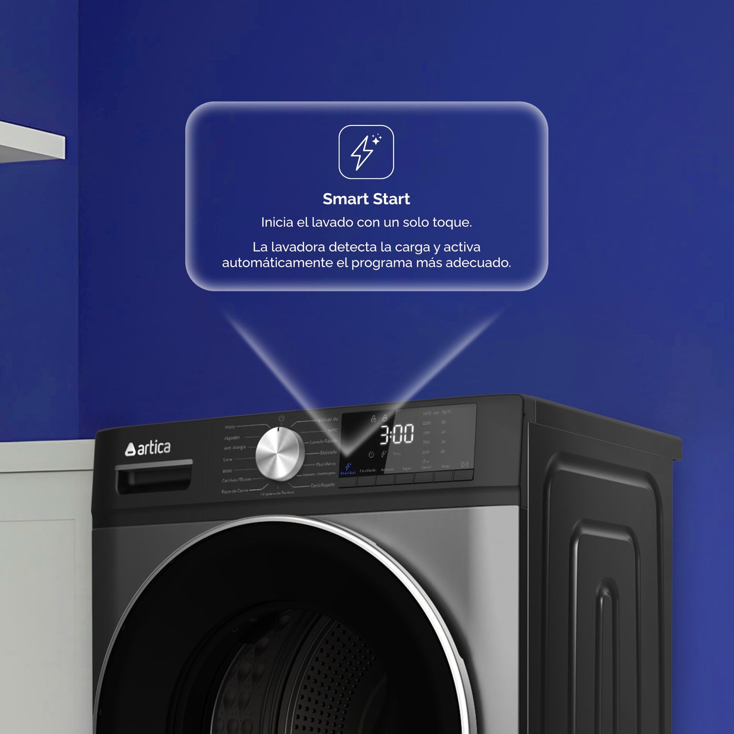 LAVADORA ARTICA AQUAPLUS 10 KG 1400 RPM DE BAJO CONSUMO COLOR GRIS OSCURO CON MOTOR INVERTER Y FUNCIÓN VAPOR