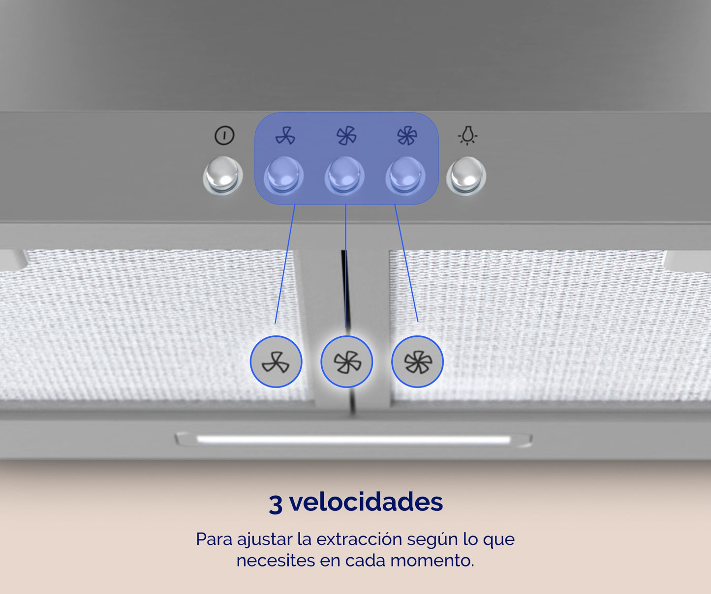 CAMPANA DECORATIVA ARTICA 60 Y 90 CM – 3 VELOCIDADES, LED, FILTROS LAVABLES Y ACERO INOX