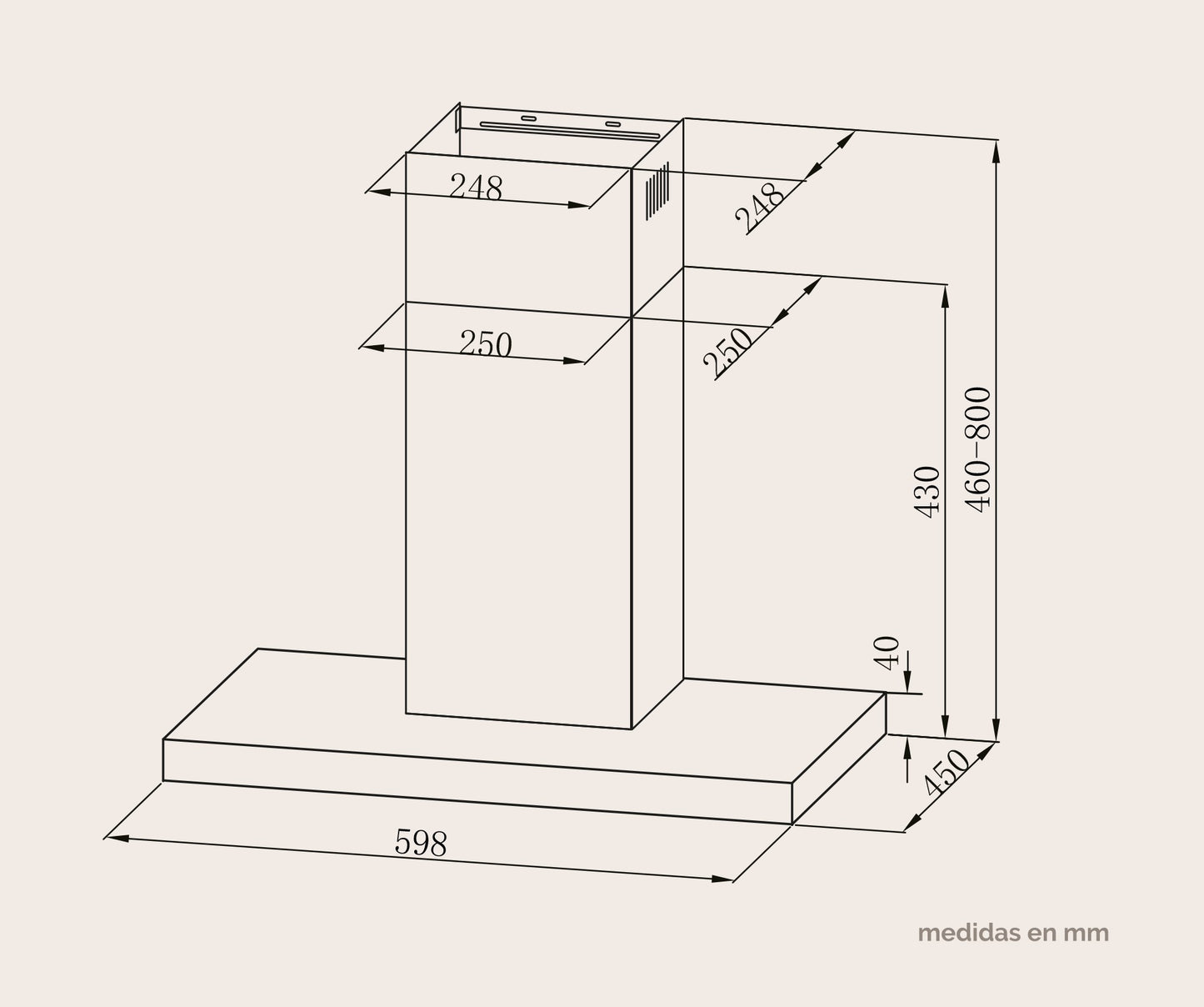 CAMPANA DECORATIVA ARTICA 60 Y 90 CM – 3 VELOCIDADES, LED, FILTROS LAVABLES Y ACERO INOX