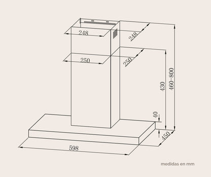 CAMPANA DECORATIVA ARTICA 60 Y 90 CM – 3 VELOCIDADES, LED, FILTROS LAVABLES Y ACERO INOX