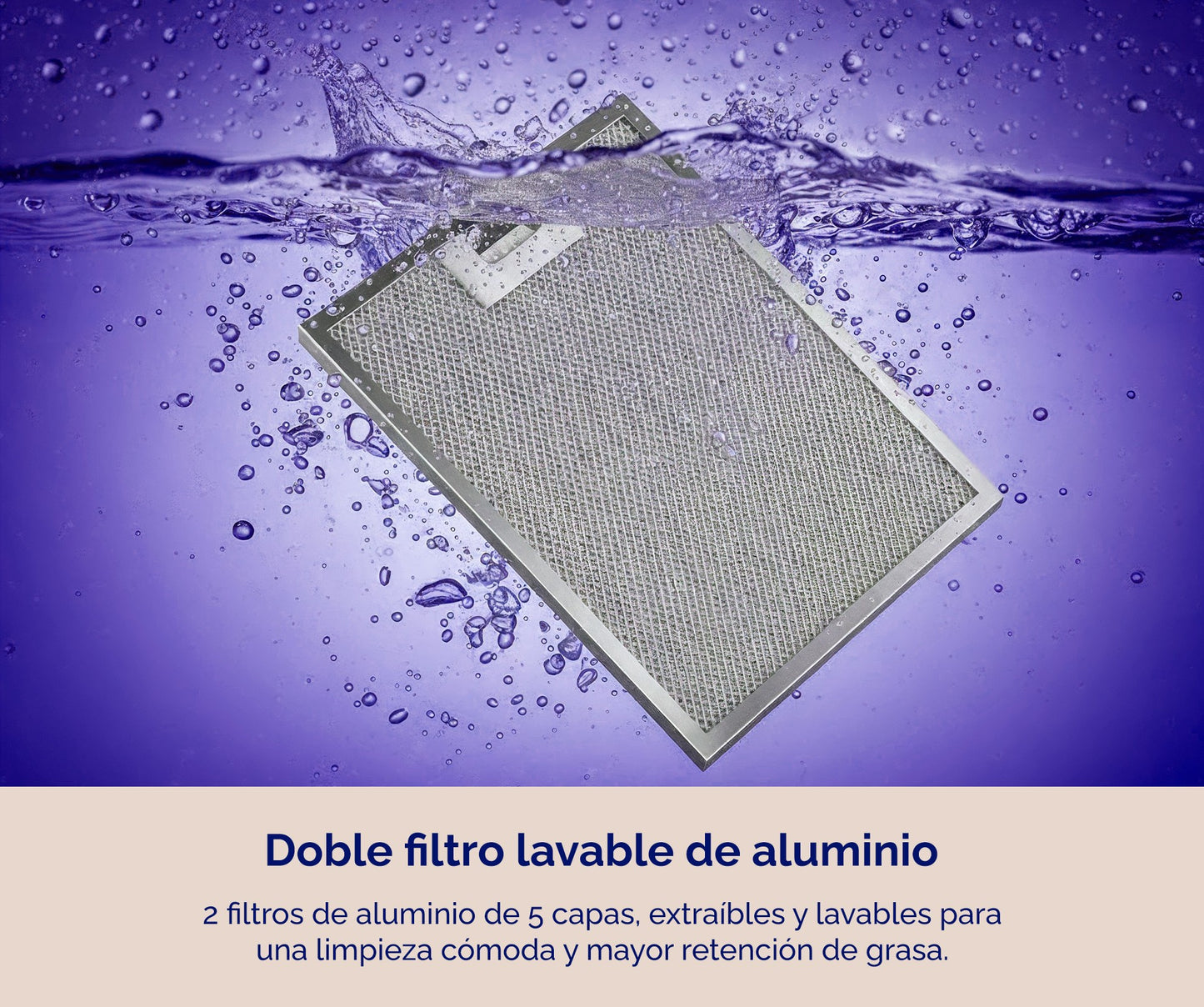 CAMPANA DECORATIVA ARTICA 60 Y 90 CM – 3 VELOCIDADES, LED, FILTROS LAVABLES Y ACERO INOX