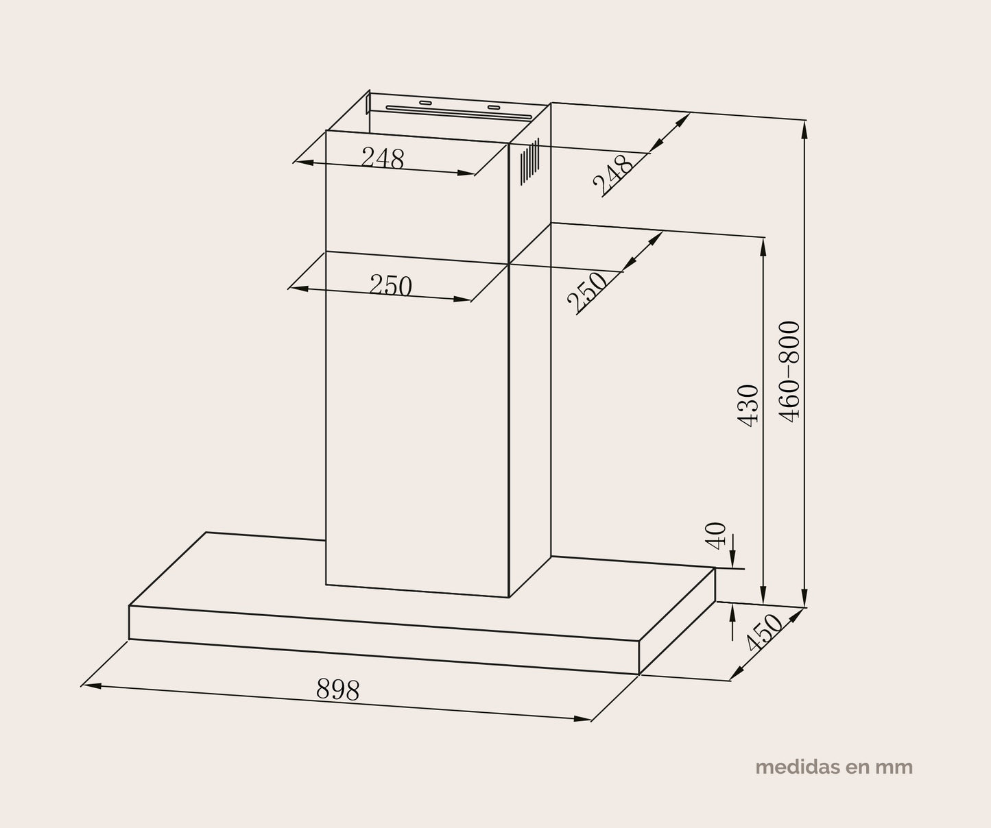 CAMPANA DECORATIVA ARTICA 60 Y 90 CM – 3 VELOCIDADES, LED, FILTROS LAVABLES Y ACERO INOX