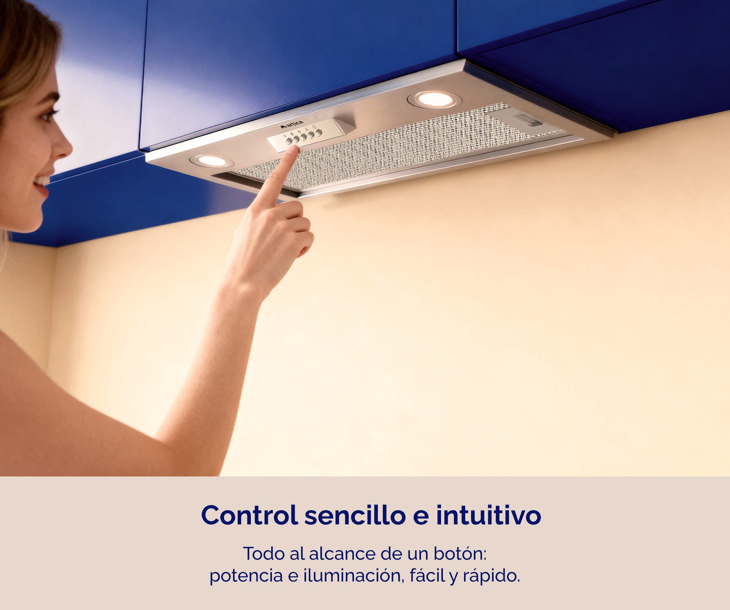 CAMPANA INTEGRABLE ARTICA 52 Y 70 CM – LED, 3 VELOCIDADES Y ACERO INOX