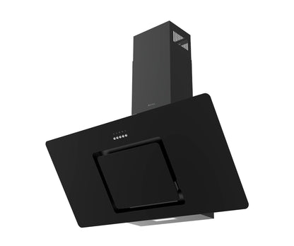 CAMPANA DECORATIVA INCLINADA ARTICA 90CM – CRISTAL BLANCO Y NEGRO, LED Y 3 VELOCIDADES