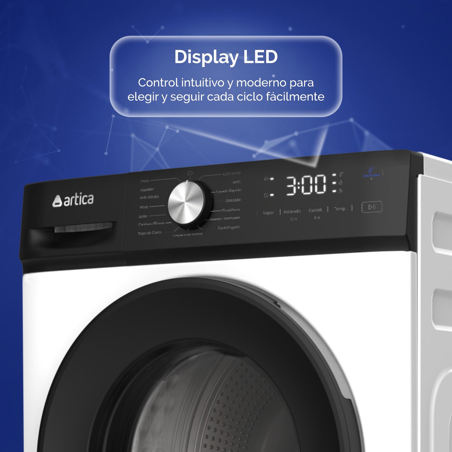 LAVADORA ARTICA AQUALINE 6 KG 1200 RPM DE BAJO CONSUMO CON FUNCIÓN VAPOR