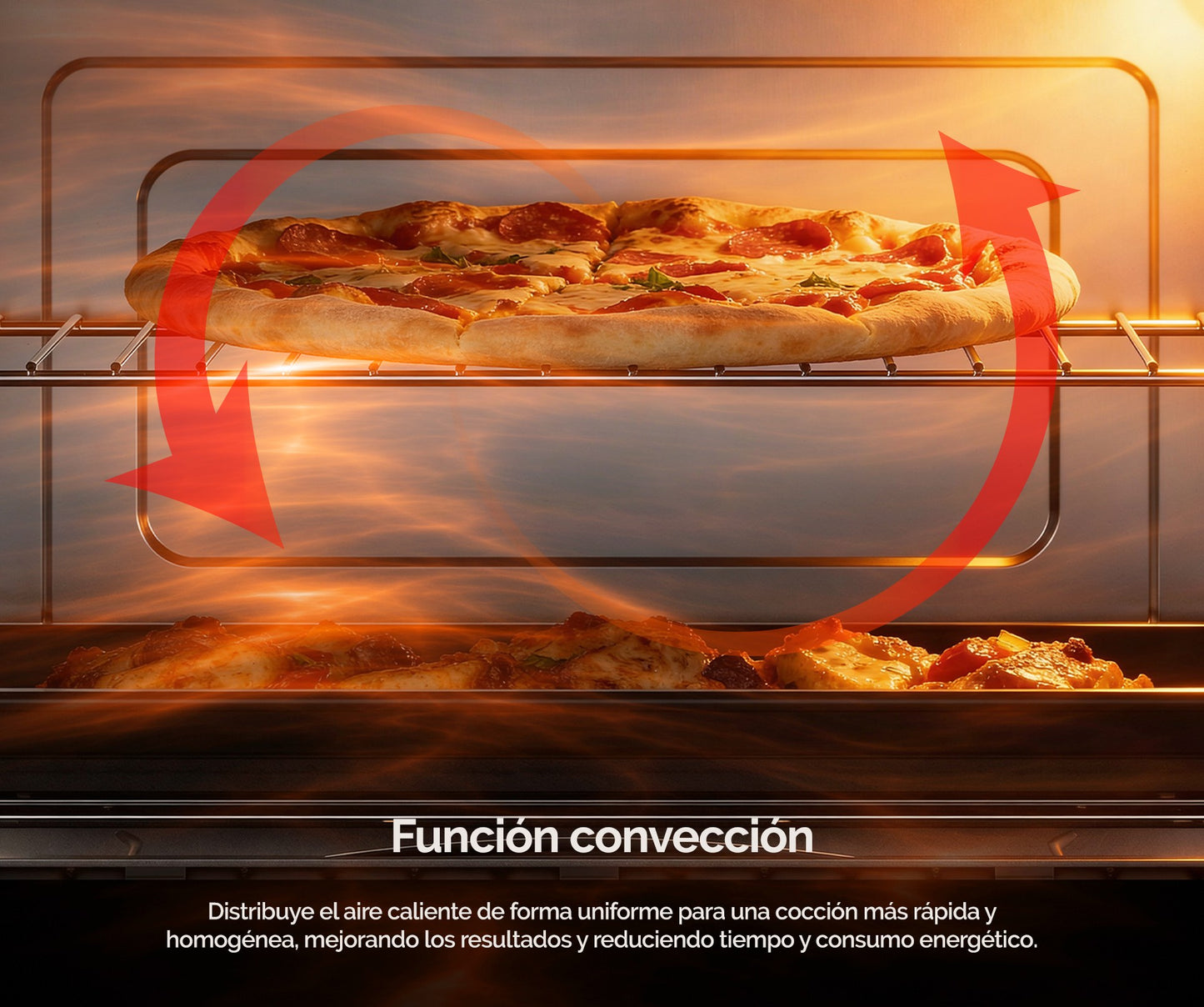 HORNO SOBREMESA ARTICA 48L 1800W – CONVECCIÓN, TEMPORIZADOR Y DOBLE CRISTAL