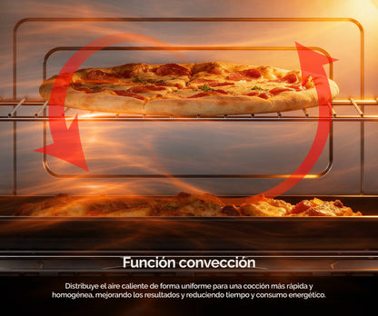 HORNO SOBREMESA ARTICA 48L 1800W – CONVECCIÓN, TEMPORIZADOR Y DOBLE CRISTAL