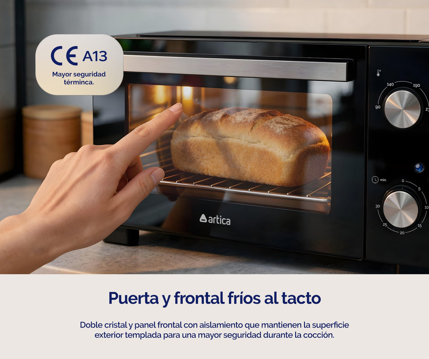 HORNO SOBREMESA ARTICA 48L 1800W – CONVECCIÓN, TEMPORIZADOR Y DOBLE CRISTAL