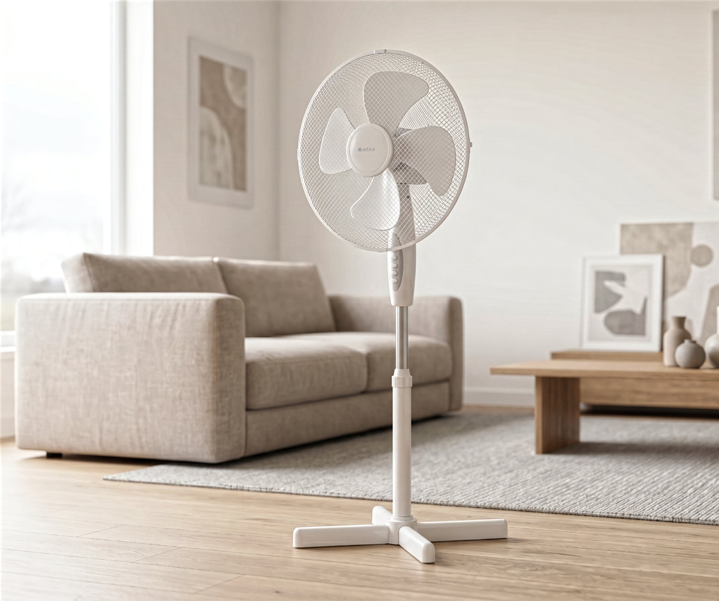 VENTILADOR DE PIE ÁRTICA AVP45W16B 40 CM 45W BLANCO – POTENTE, REGULABLE Y EFICIENTE
