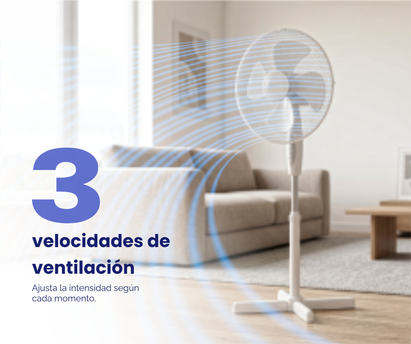 VENTILADOR DE PIE ÁRTICA AVP45W16B 40 CM 45W BLANCO – POTENTE, REGULABLE Y EFICIENTE