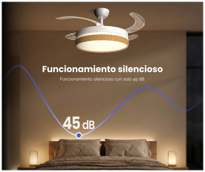 VENTILADOR DE TECHO RETRÁCTIL ULTRA SILENCIOSO - LUZ LED 72W