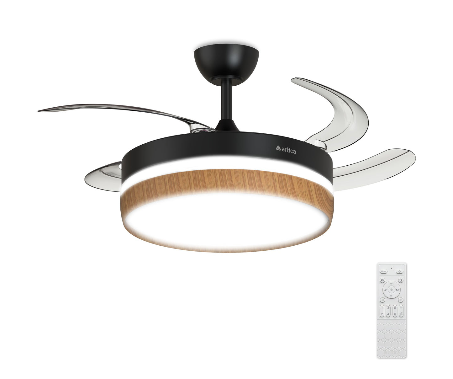 VENTILADOR DE TECHO RETRÁCTIL ULTRA SILENCIOSO - LUZ LED 72W