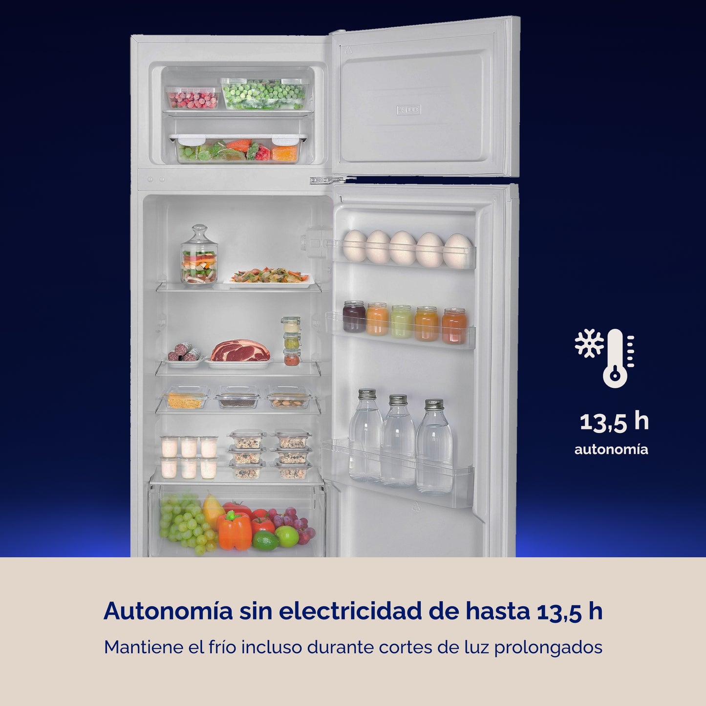 FRIGORÍFICO DOS PUERTAS ARTICA CICLOUP143EB2 206 L BLANCO, COMPACTO Y FUNCIONAL