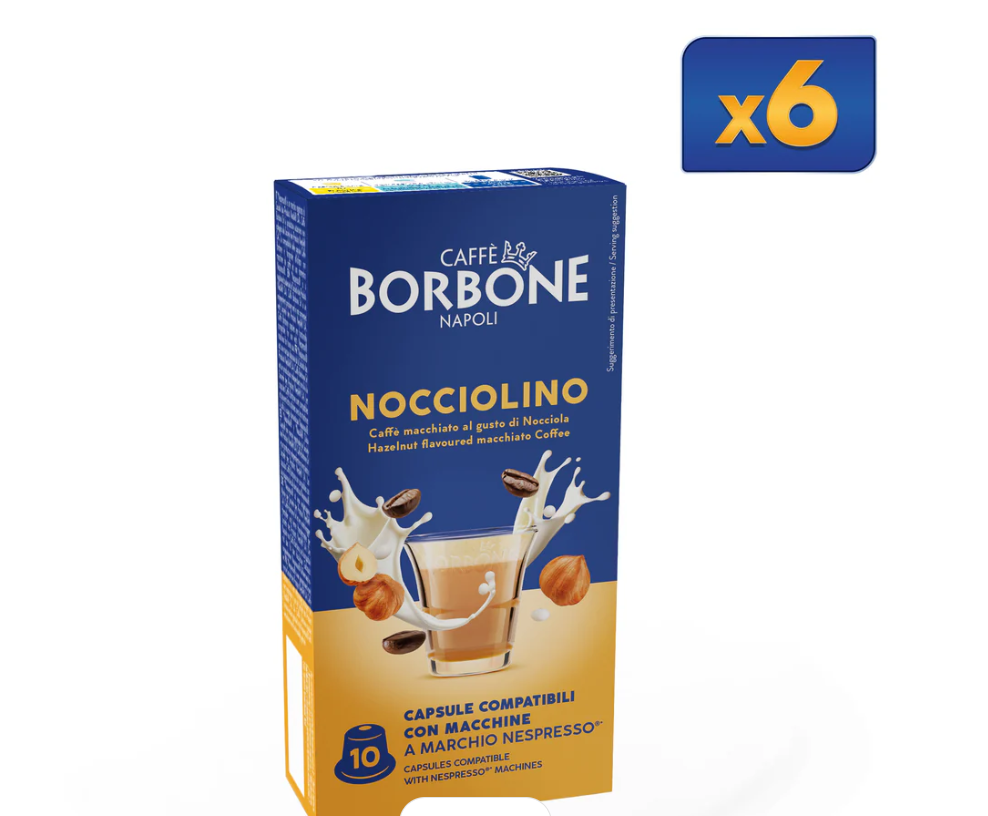 Cápsulas Borbone NOCCIOLINO Compatible Nespresso® | Capuchino Cremoso Sabor AVELLANA