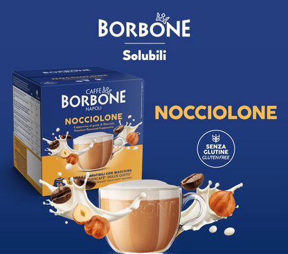 Cápsulas Borbone NOCCIOLONE Compatible Dolce Gusto®* – Capuchino de AVELLANA