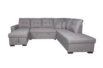 SOFÁ CHAISE LONGUE AITANA CON CAMA Y ARCÓN – DISEÑO EN U, AMPLIO Y FUNCIONAL
