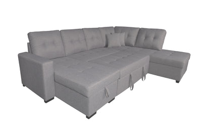 SOFÁ CHAISE LONGUE AITANA CON CAMA Y ARCÓN – DISEÑO EN U, AMPLIO Y FUNCIONAL