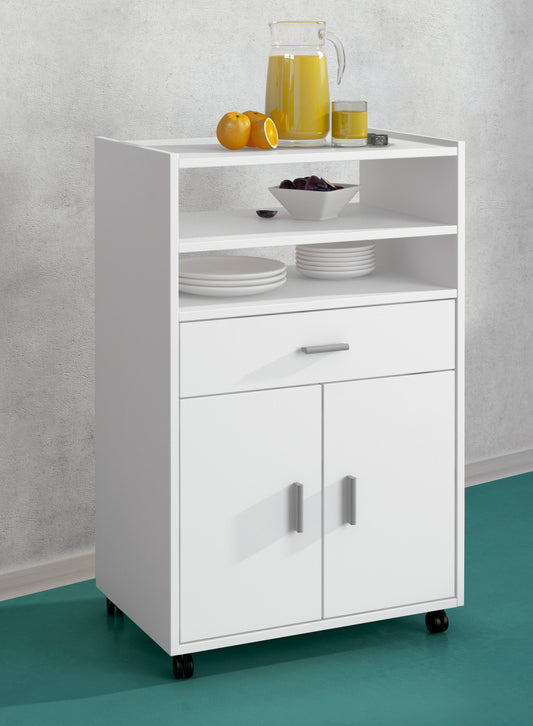 MUEBLE AUXILIAR COCINA CON RUEDAS BLANCO