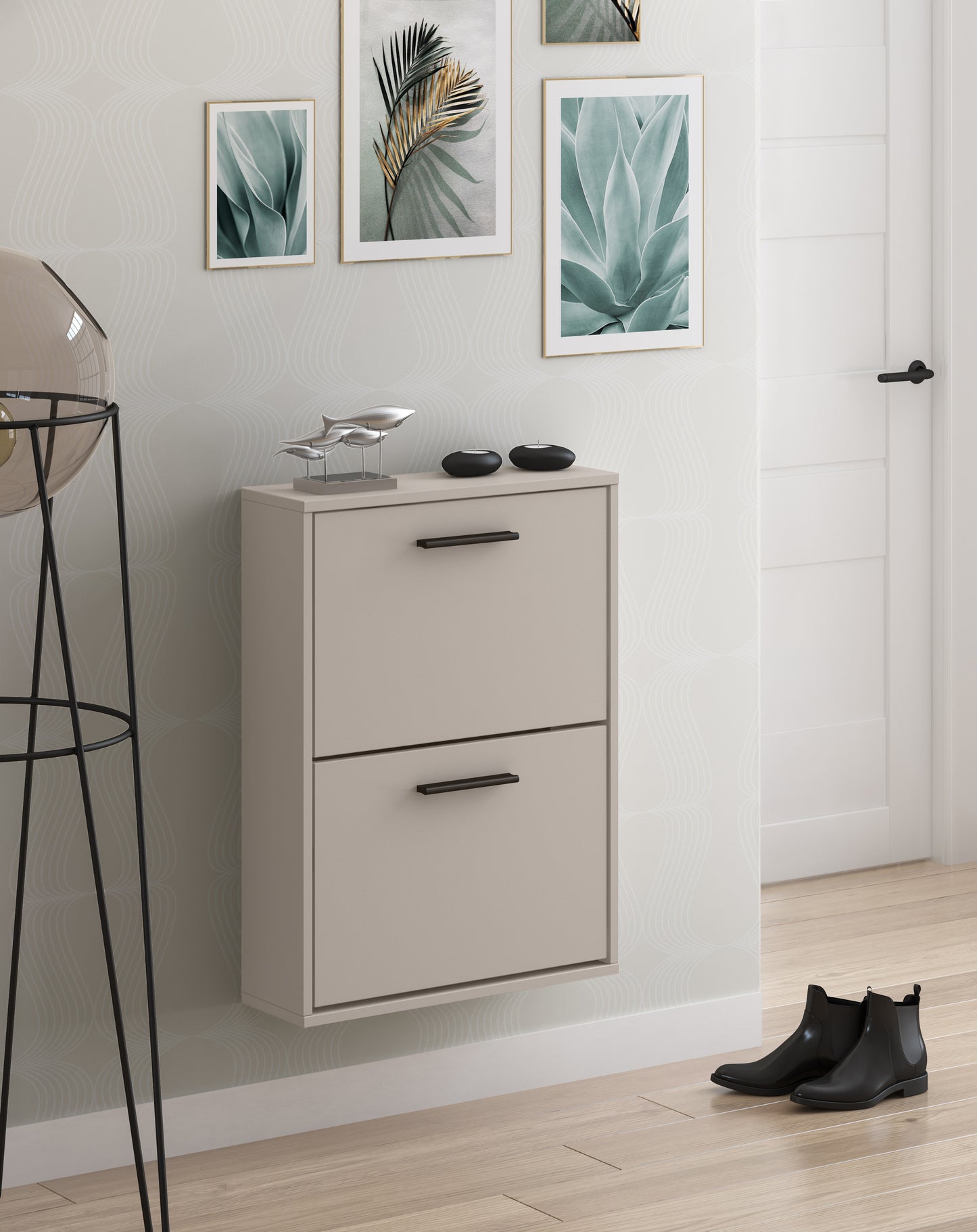 ZAPATERO DOS PUERTAS DE PARED AURA