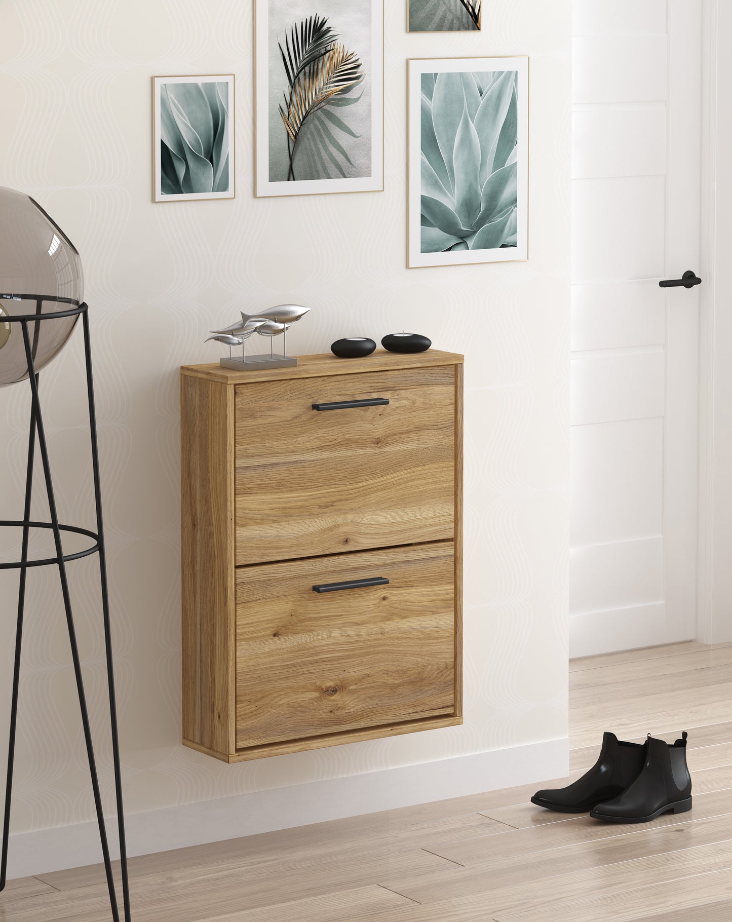 ZAPATERO DOS PUERTAS DE PARED AURA