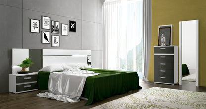 CONJUNTO DORMITORIO MATRIMONIO CABRA BLANCO - GRAFITO A-01