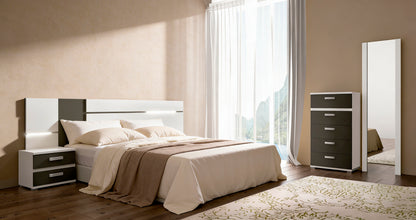 CONJUNTO DORMITORIO MATRIMONIO CABRA BLANCO - GRAFITO A-01