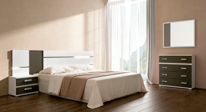 CONJUNTO DORMITORIO MATRIMONIO CABRA BLANCO - GRAFITO A-02