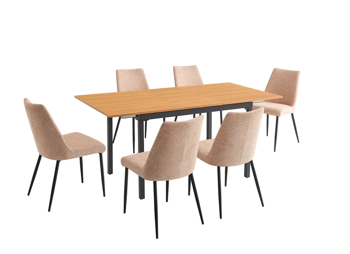 MESA EXTENSIBLE CAMDEN Y SILLAS MORGAN – CONJUNTO DE COMEDOR MODERNO, CÓMODO Y FUNCIONAL