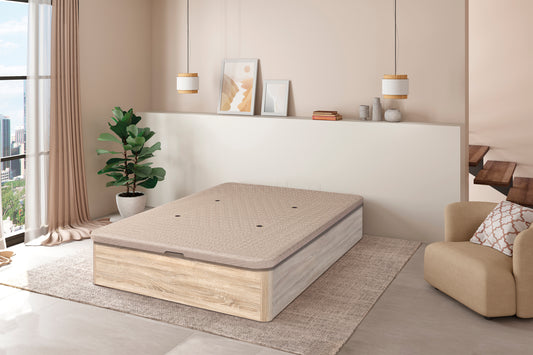 YECLA BLANCA Y CAMBRIA – CANAPÉ DE GRAN CAPACIDAD CON TAPA 3D MODELO VALLE