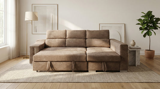 SOFÁ CHAISE LONGUE CARLA CAMA CON ARCÓN – DISEÑO Y CONFORT EN TU SALÓN