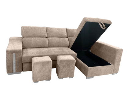 SOFÁ CHAISE LONGUE CARLA CAMA CON ARCÓN – DISEÑO Y CONFORT EN TU SALÓN