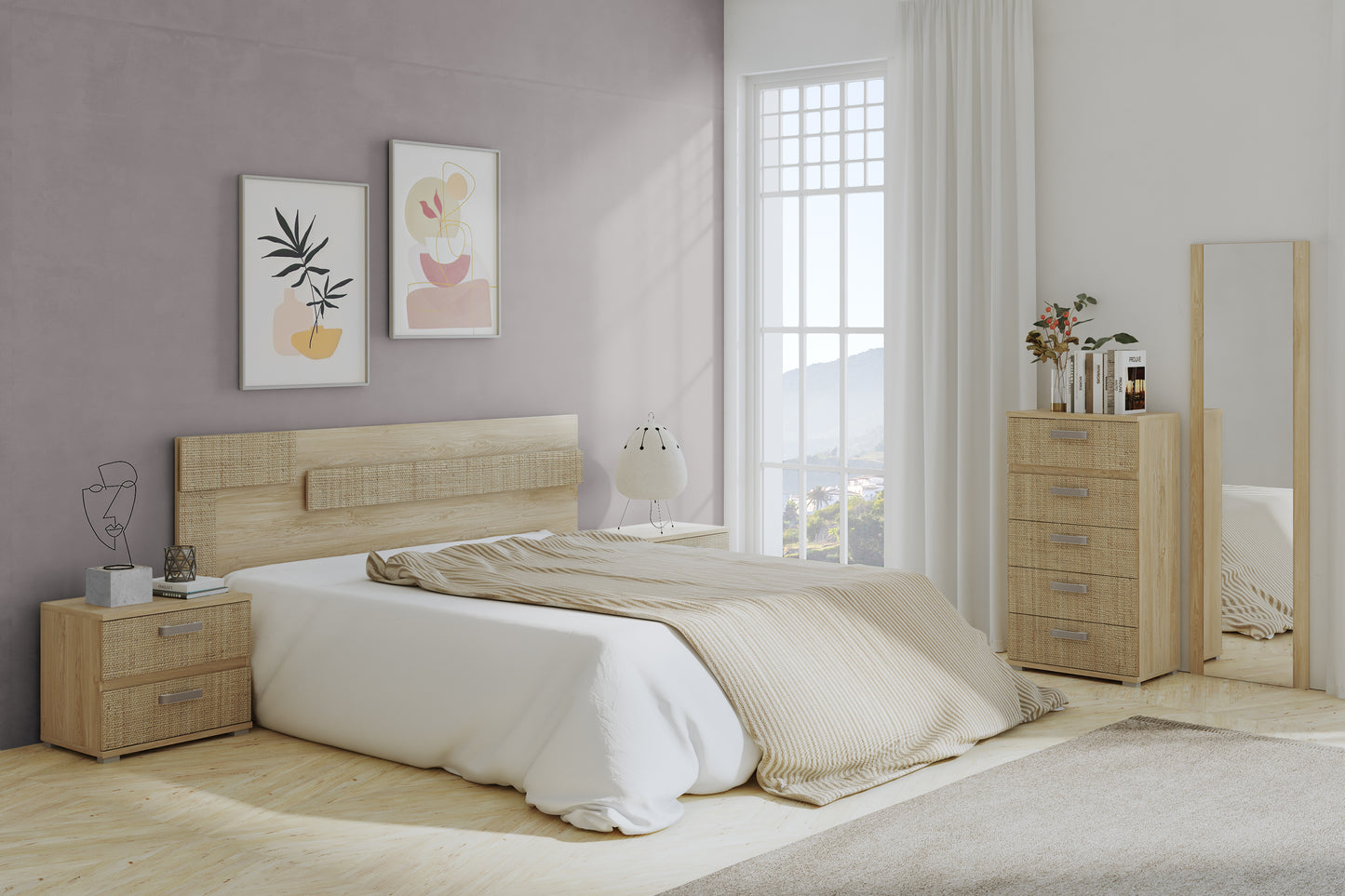CONJUNTO DORMITORIO MATRIMONIO CÓRDOBA1 PUCCINI - TEXTIL