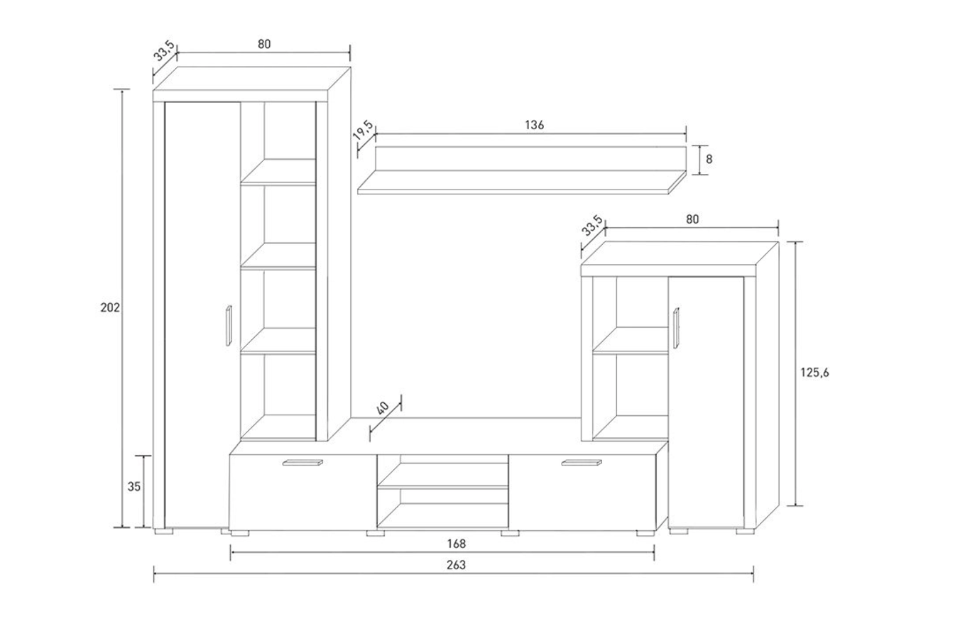 MUEBLE COMEDOR SALÓN NOBEL 263 CM