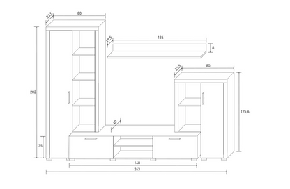 MUEBLE COMEDOR SALÓN NOBEL 263 CM