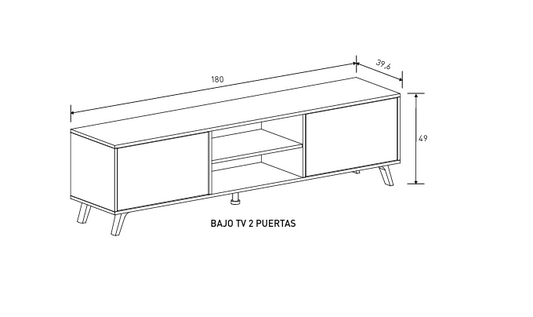 MUEBLE SALÓN SOTO CON ESTANTES 180 CM