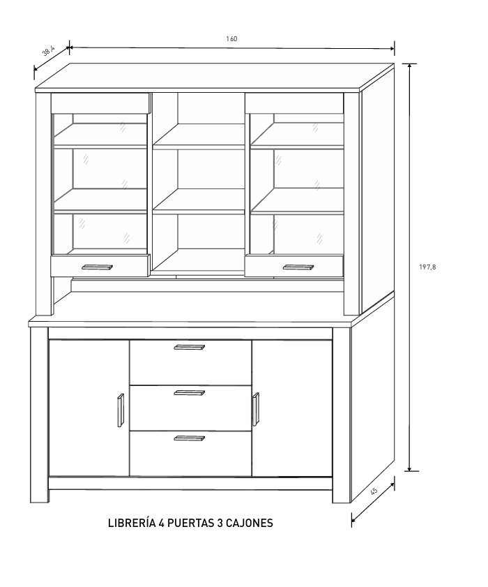 ALACENA ESTILO PROVENZAL RONCAL 241 CM A-04