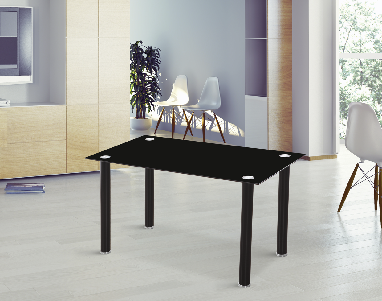 CONJUNTO DE MESA COMEDOR FIJA MAS SEIS SILLAS EMI