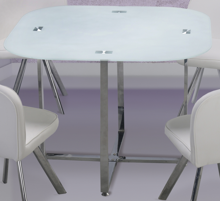 CONJUNTO MESA MAS CUATRO SILLAS BLANCO TECA