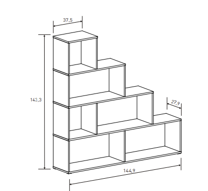 ESTANTERÍA ESCALERA BLANCO