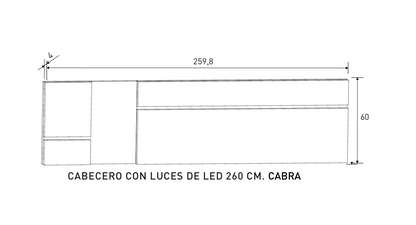 CONJUNTO DORMITORIO MATRIMONIO CABRA BLANCO - GRAFITO A-01