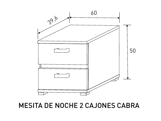 CONJUNTO DORMITORIO MATRIMONIO CABRA BLANCO - GRAFITO A-01