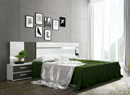 CONJUNTO DORMITORIO MATRIMONIO CABRA BLANCO - GRAFITO A-01