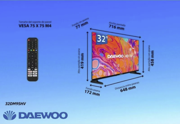 TV DAEWOO 32" 32DM95HV HD SMART TV HDR10