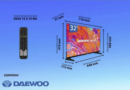 TV DAEWOO 32" 32DM95HV HD SMART TV HDR10