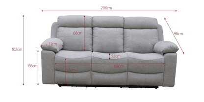 SOFÁ 3 PLAZAS OLIMPO CON 2 RELAX ELÉCTRICOS Y MÁXIMO CONFORT