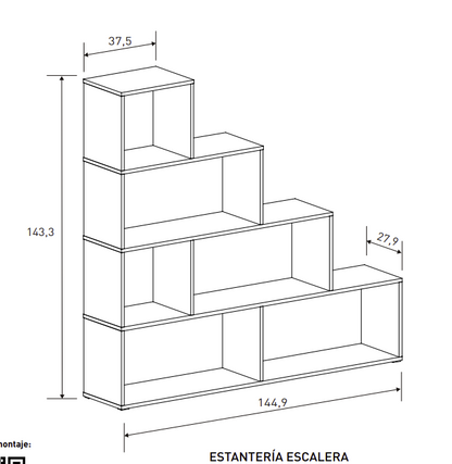 ESTANTERÍA ESCALERA ELBA – ORGANIZA, DECORA Y SEPARA ESPACIOS
